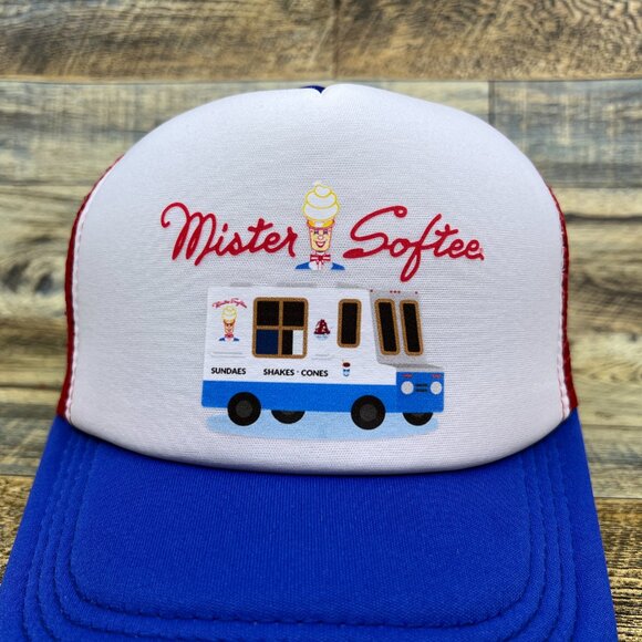 Mister Softee Mens Trucker Hat Blue Snapback 1956 Philadelphia Vintage Logo Cap - Picture 3 of 7